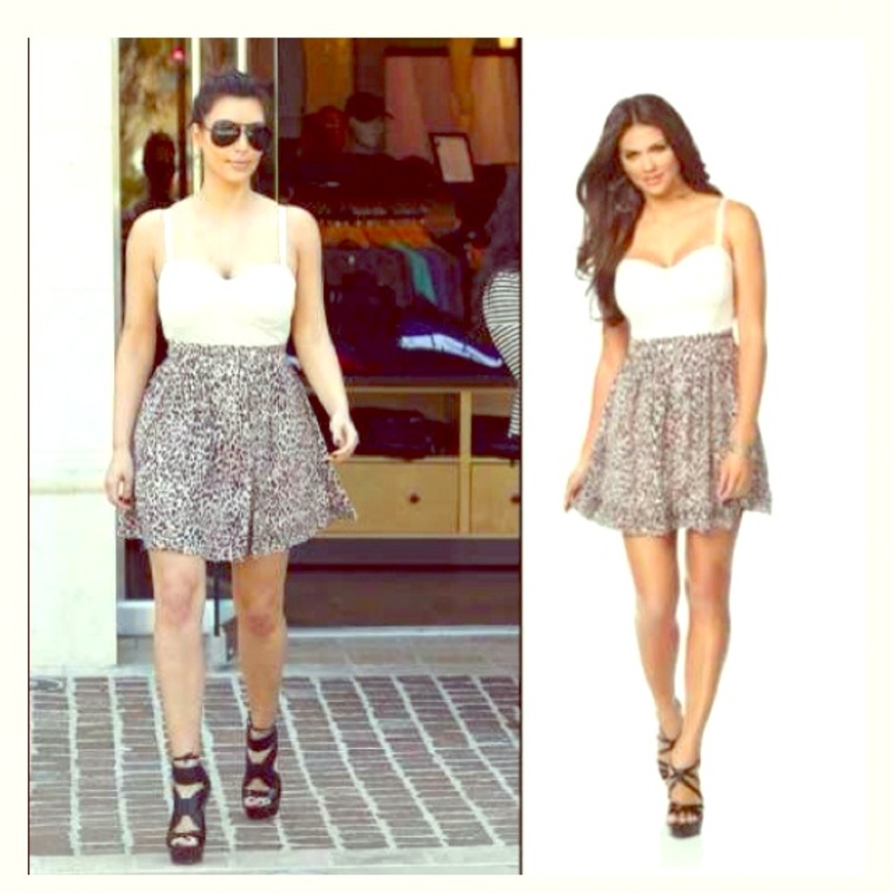 Kardashian Kollection Leopard printed tube dress NWT